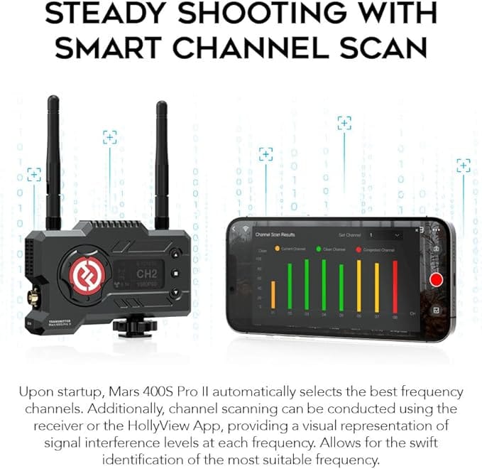 Hollyland Mars 400S PRO II SDI/HDMI Wireless Video Transmission System Bundle with Rechargeable 3350mAh Batteries, and Blue Full HDMI Cable (3 Items) - Image 4