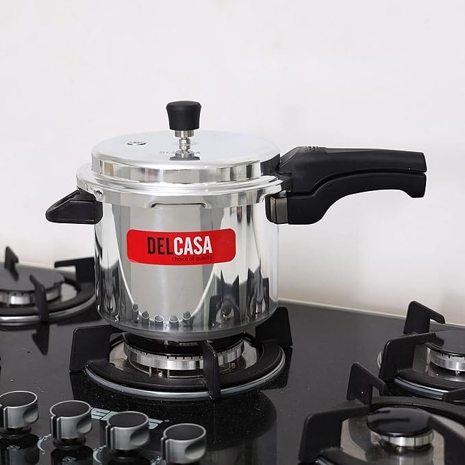 Delcasa Aluminium Pressure Cooker 5L, Multi-Colour, Dc1119 - Image 3