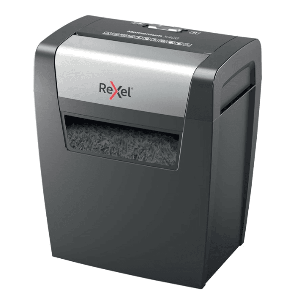 Rexel Momentum X406 Cross-Cut Paper Shredder 6 Sheet P-4 Security - Image 3