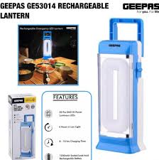 Geepas GE53014 Rechargeable LED Emergency Lantern – Portable Battery Powered LED Light for Home, Camping & Power Outages | White & Blue - Image 2