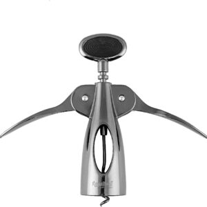 Royalford RF4337 Two-Part Corkscrew Bottle Opener | Heavy-Duty Alloy Steel Wine Opener | Polished Finish | Silver & Grey