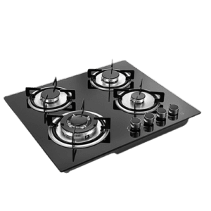 IQRA IQ-KH4002BG 60 x 60cm Built-In 4 Burner Gas Hob with Brass Burners, Wok Burner & Pulse Ignition