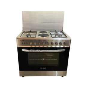 DR VOLT IQ-FC9942SS 90cm Freestanding Cooker with 4 SABAF Gas Burners, 2 Hot Plates, 90L Oven & Rotisserie