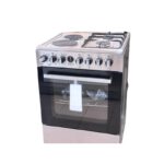 IQRA IQ-FC6022-SS 60 x 60cm Freestanding Cooker with 2 Gas Burners, 2 Hot Plates, 6-Function Electric Oven & Rotisserie