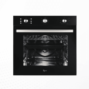 IQRA IQ-BO603GL Built-In Oven with Grill, Rotisserie, Mechanical Timer & Black Glass Panel